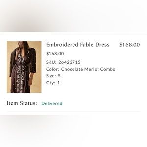 Free People Embroidered Fable dress